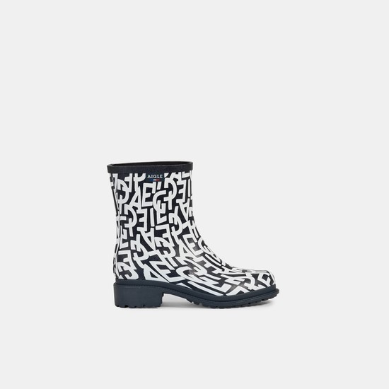 Aigle The Urban Rain Boots Women White/Black ZA-90785